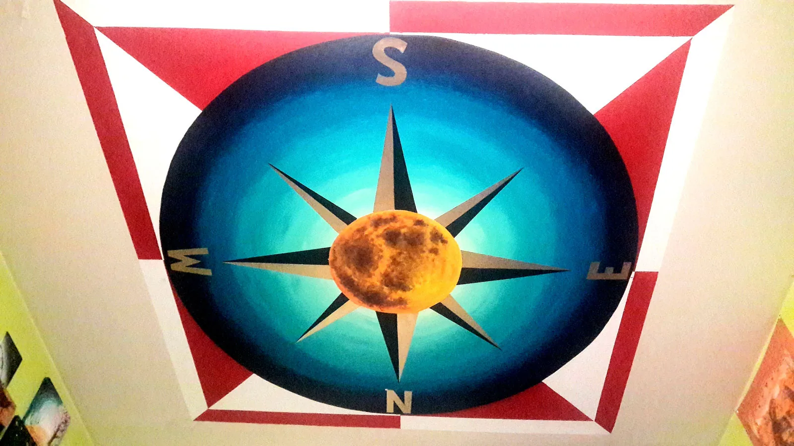 Ceiling mural painted in an apartment in Tallinn