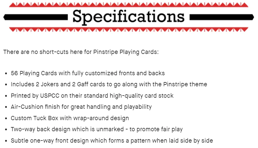 Pinstripe Playing Cards - The Project